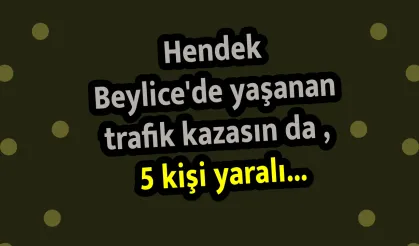 Hendek Beylice'de yaşanan trafik kazasın da , 5 kişi yaralı...