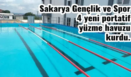 Sakarya Gençlik ve Spor 4 yeni portatif yüzme havuzu kurdu.