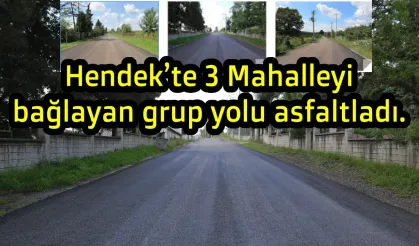 Hendek’te 3 mahalleyi bağlayan grup yolu asfaltladı.