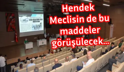 Hendek Meclisin de bu maddeler görüşülecek...