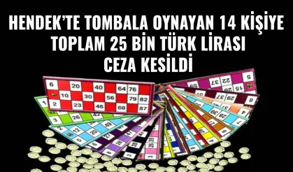 Hendek Jandarmasından Tombala Baskını , 14 kişi yakalandı...