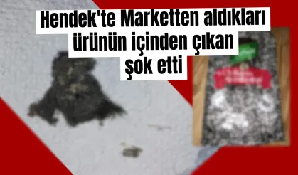 Hendek'te Marketten aldıkları  ürünün içinden çıkan şok etti