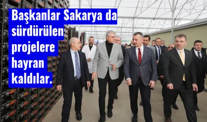 Başkanlar Sakarya da sürdürülen projelere hayran kaldılar.