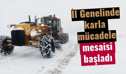 İl Genelinde karla mücadele mesaisi başladı