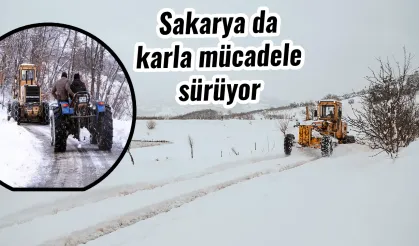 Sakarya da karla mücadele sürüyor