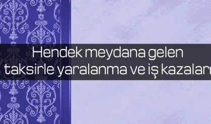 Hendek meydana gelen taksirle yaralanma ve iş kazaları