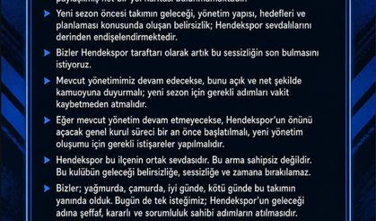 Hendekspor Taraftarlarından Yönetime Çağrı: "Belirsizlik Sona Ermeli"
