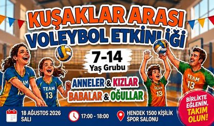 Hendek’te Çocuklar ve Aileler Voleybolda Buluşacak