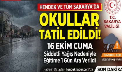Hendek'te Okullar Tekrar Tatil Edildi