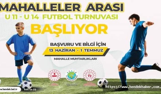 Hendek de Bir Turnuva da belediyeden, Mahaller futbol turnuvaları düzenlenecek…