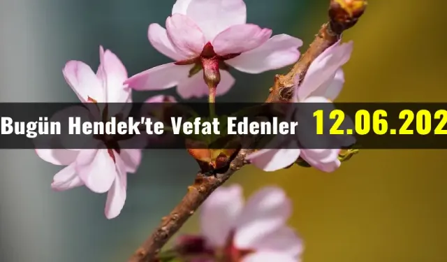 Bugün Hendek'te Vefat Edenler 12 - 06 - 2023