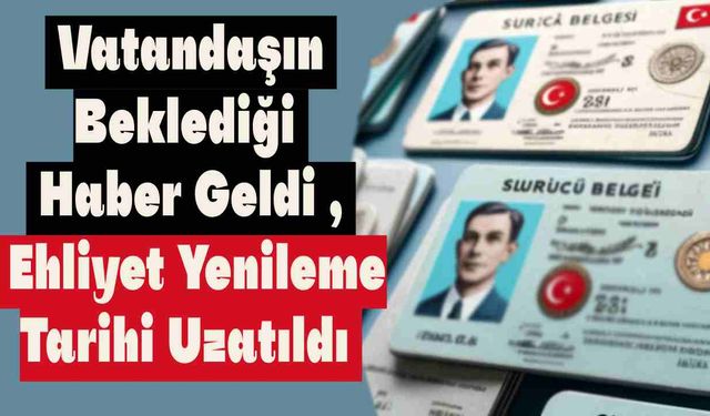 Vatandaşın Beklediği Haber Geldi , Ehliyet Yenileme Tarihi Uzatıldı