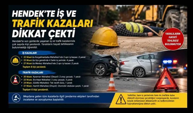 Hendek’te İş ve Trafik Kazaları Dikkat Çekti