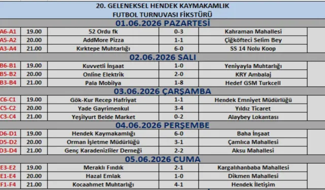 Hendek Kaymakamlık Turnuvası’nda 1. Hafta Tamamlandı