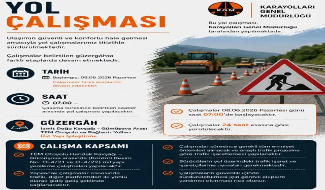 TEM Otoyolu Hendek-Gümüşova Arası Yol Çalışması