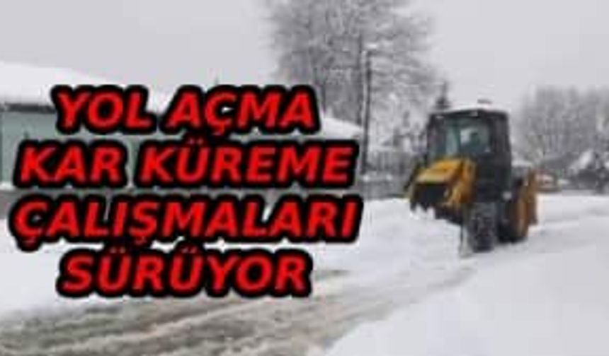 Hendek de kar küreme çalışmaları...