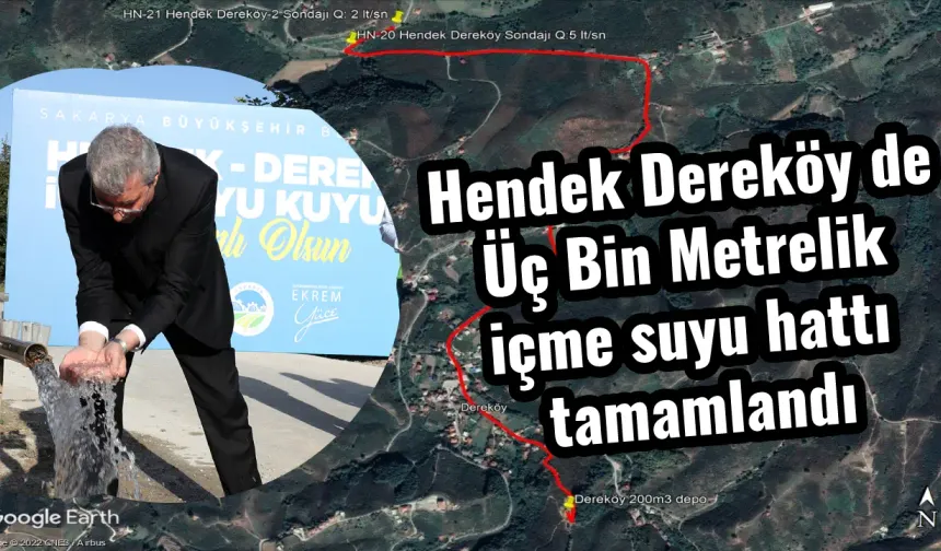 Hendek Dereköy de Üç Bin Metrelik içme suyu hattı tamamlandı