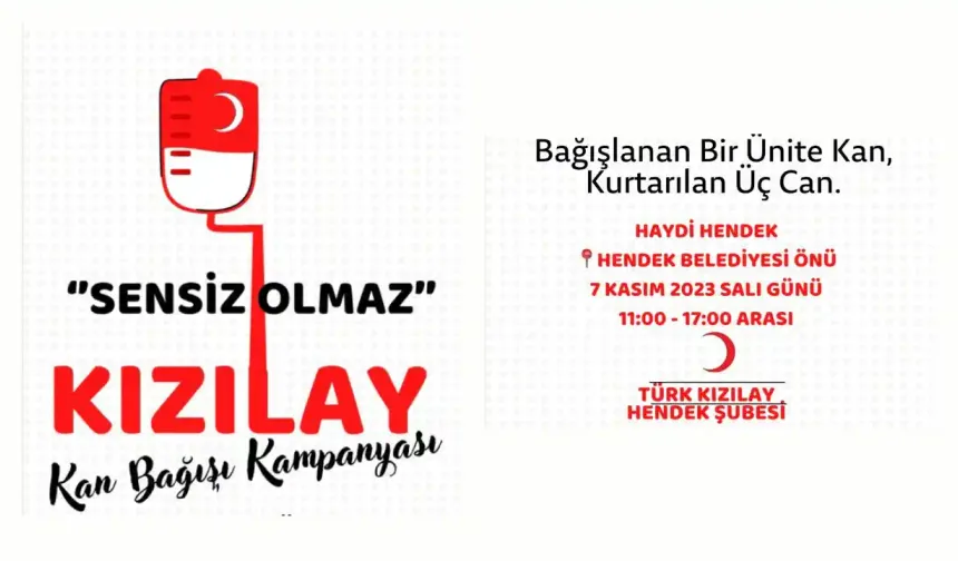 Kızılay Hendek Şubesi Bağış Yapmaya Davet Ediyor…