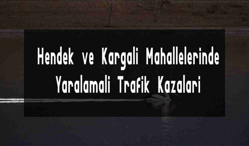 Hendek ve Kargalı Mahallelerinde Yaralamalı Trafik Kazaları