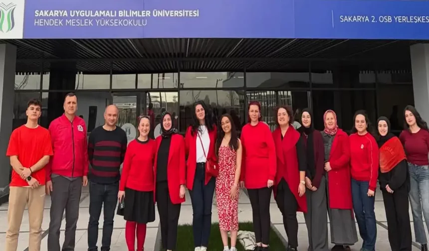 Farkındalık için Hendek'te Kırmızıya Büründüler