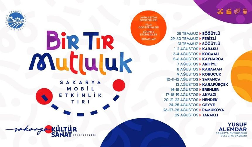 'Bir Tır Mutluluk' Hendek'e Geliyor Çocuklar İçin Üç Gün Boyunca Eğlence Dolu Etkinlikler Düzenlenecek