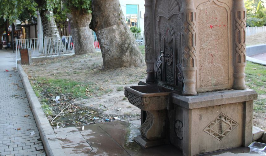 Atatürk Parkı'ndaki Sızan Çeşme Kaldırımı Çamura Buladı