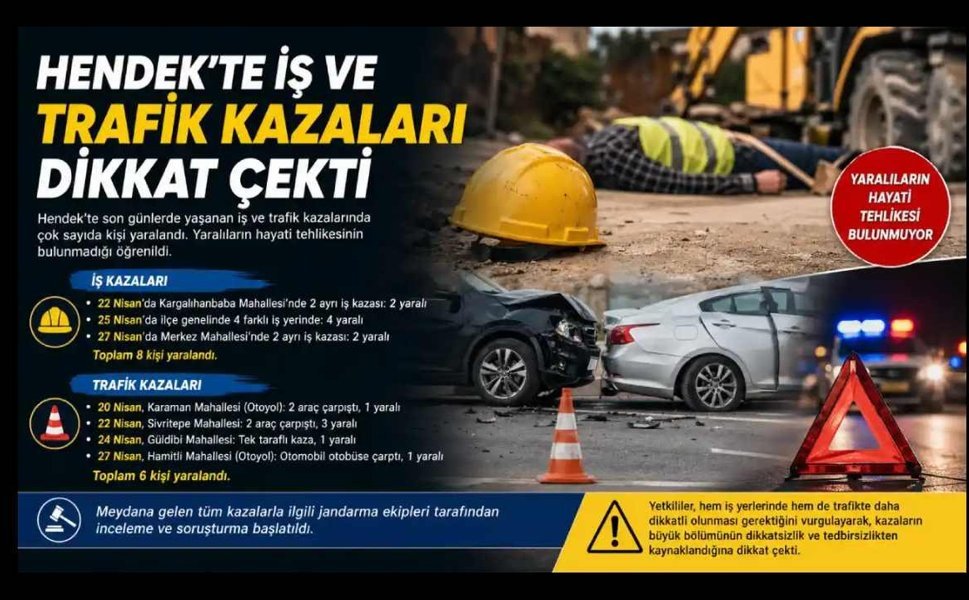 Hendek’te İş ve Trafik Kazaları Dikkat Çekti