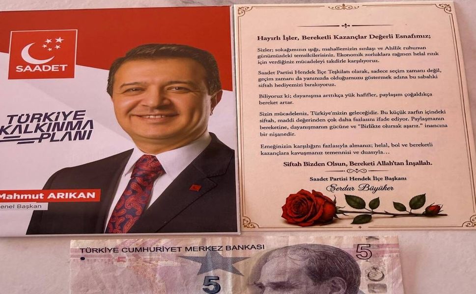 Saadet Partisi'nden Hendek Esnafına Siftah Zarfı