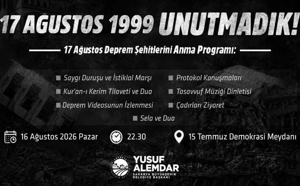 17 Ağustos Depremi 27. Yılında Dualarla Anılacak