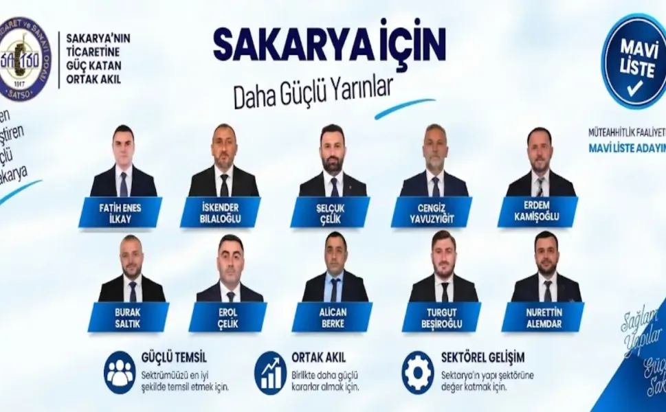 SATSO 34. Meslek Komitesi’nde Mavi Liste’nin Adayı Fatih Enes İlkay ve Ekibi