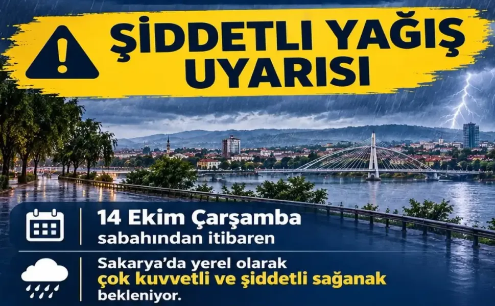 Hendek'e Meteoroloji Uyarısı Şiddetli Yağış Geliyor