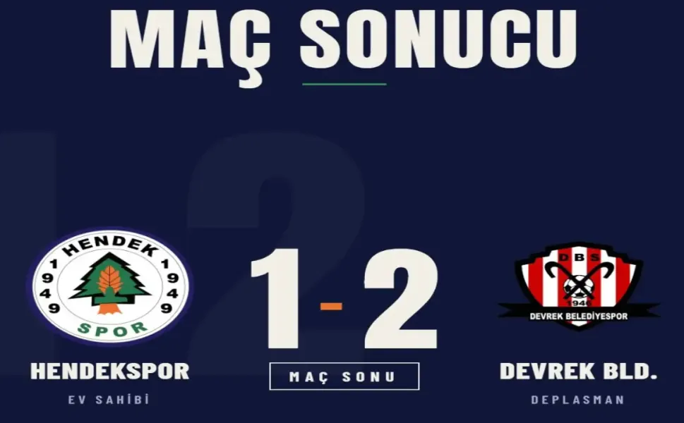 Hendekspor Evinde Devrek Belediyespor'a 2-1 Mağlup Oldu
