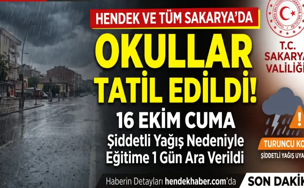 Hendek'te Okullar Tekrar Tatil Edildi