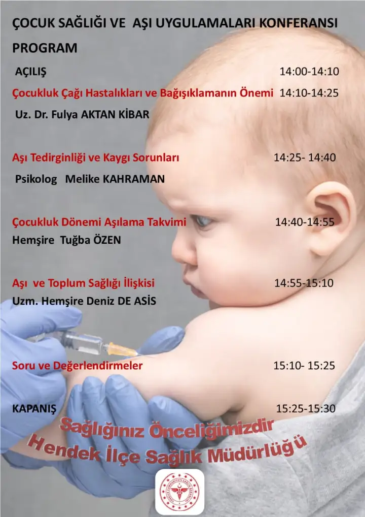 Bebek ve çocuklarda aşı ile önlenebilir hastalıkların Hendek'te anlatıldı