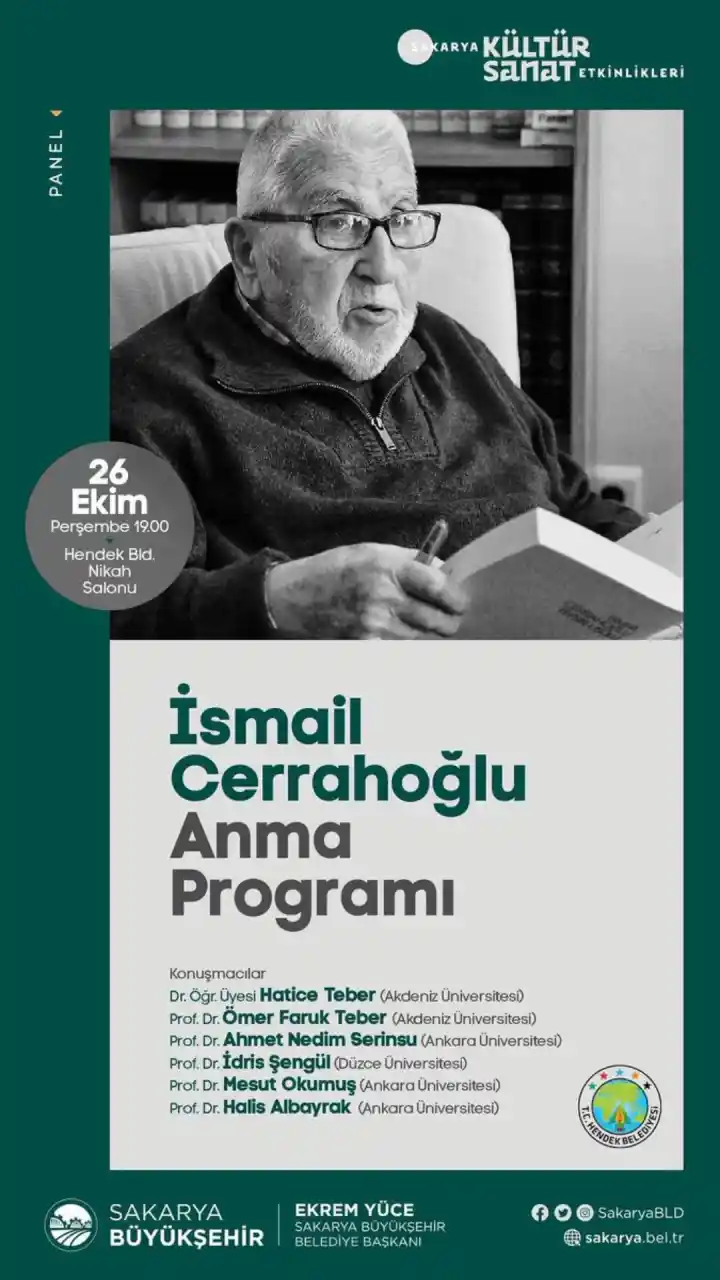 Prof. Dr. İsmail Cerrahoğlu Anma Programı Bugün Hendek'te