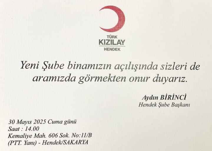 Hendek Kızılay Şubesi açılışa hazır..