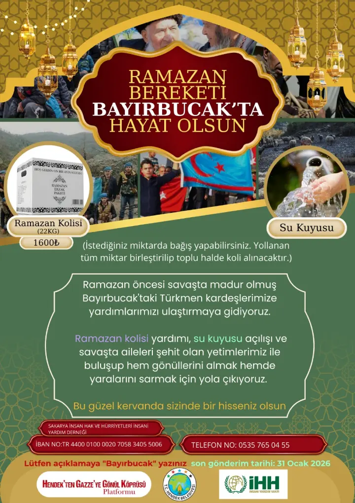 Hendek’ten Bayırbucak Türkmenlerine yardım kampanyası