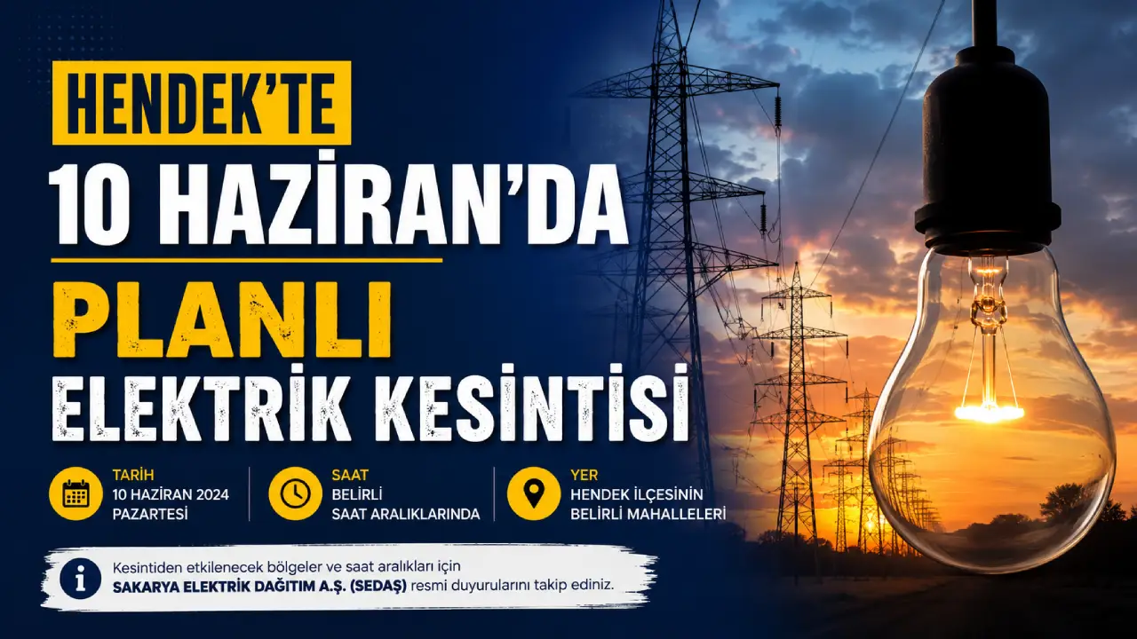 Hendek’te Büyük Elektrik Kesintisi yaşanacak